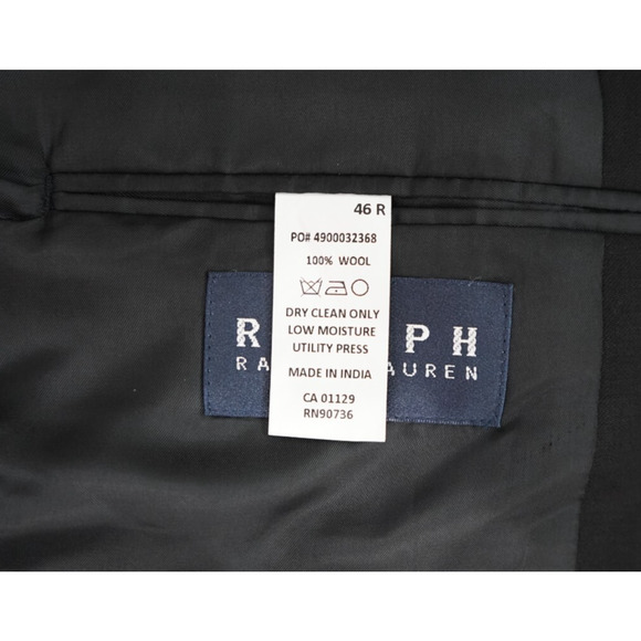 Ralph Ralph Lauren Blazer Mens Size 46R Black Silver Metal Buttons 100% Wool - Picture 8 of 9